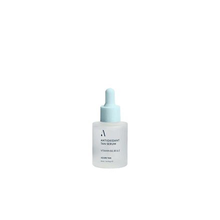 Antioxidant Face Tan Serum (30ml) in een luxe verpakking voor een natuurlijke glow en huidbescherming.