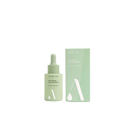 Azure Tan Anti-Ageing Face Tan Serum 30ml flacon – Hydraterend en verstevigend gezichtsserum met geleidelijke zelfbruiner.