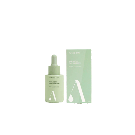 Azure Tan Anti-Ageing Face Tan Serum 30ml flacon – Hydraterend en verstevigend gezichtsserum met geleidelijke zelfbruiner.