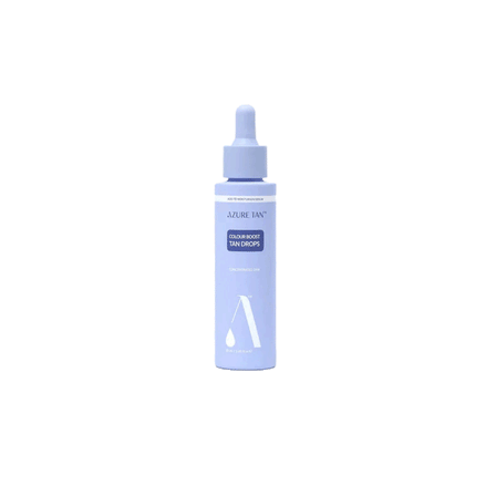 Azure Tan Colour Boost Tan Drops 30ml flacon met druppelaar voor een zelfbruiner op maat.