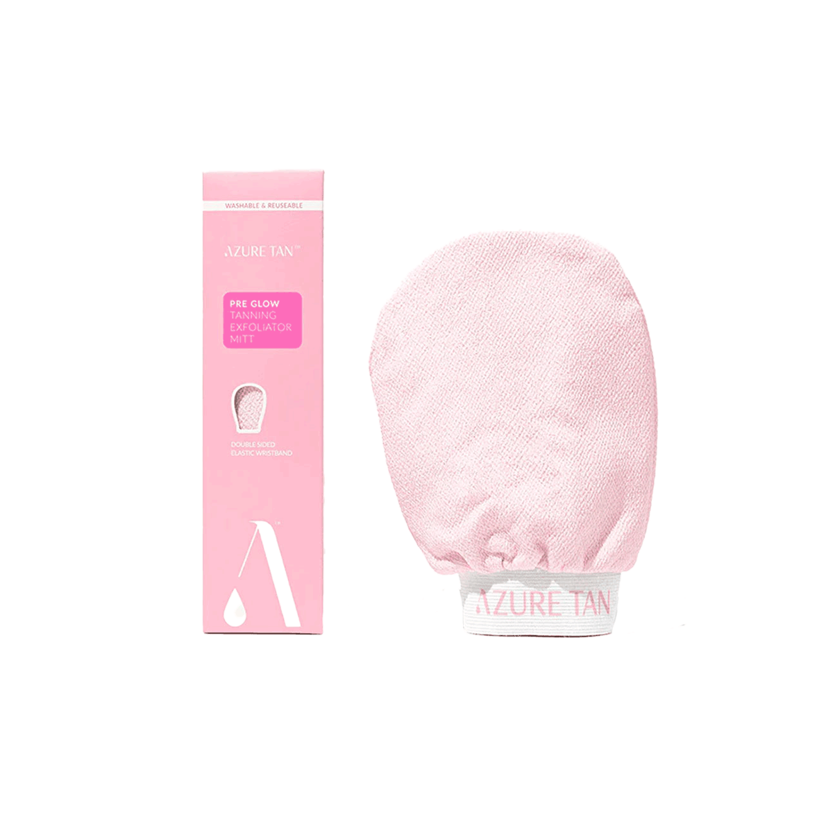 Azure Tan Exfoliator Mitt – Zwarte scrubhandschoen voor een gladde huid en perfecte zelfbruining voorbereiding.