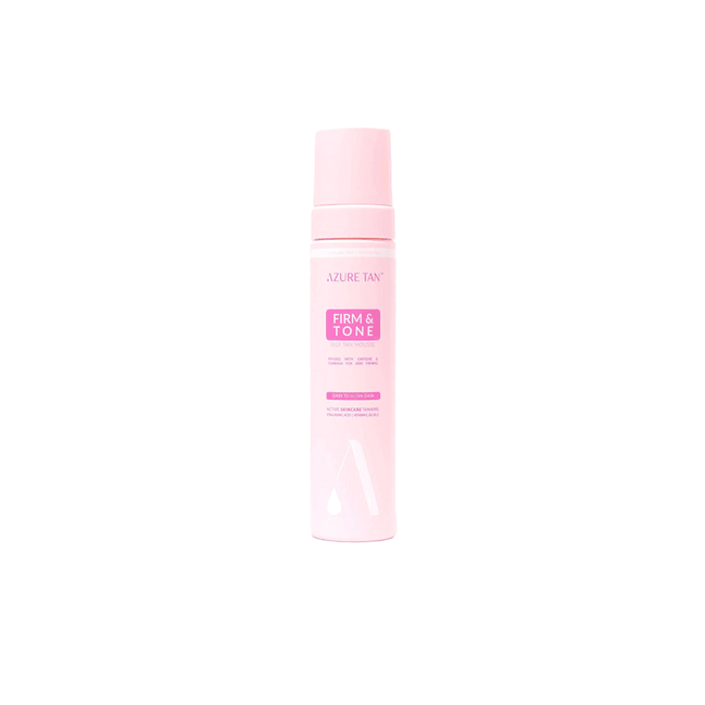 Azure Tan Firm & Tone Self Tanning Mousse – Dark to Ultra Dark zelfbruiner met cafeïne en guarana voor een verstevigde huid.