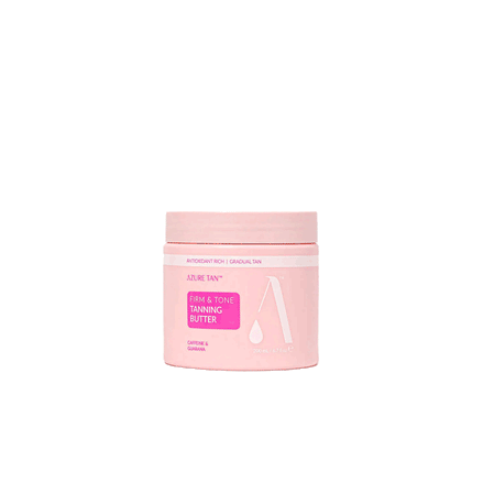 Azure Tan Firm & Tone Tanning Butter pot – Gradual tan body butter met verstevigende cafeïne en guarana.