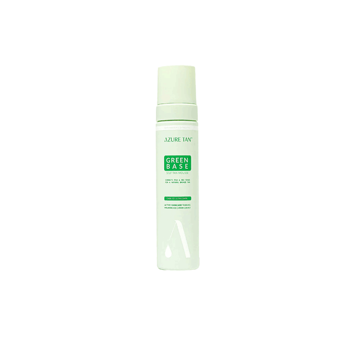 Azure Tan Green Base Self Tanning Mousse – Kleurcorrigerende zelfbruiner voor een egale, goudbruine teint.