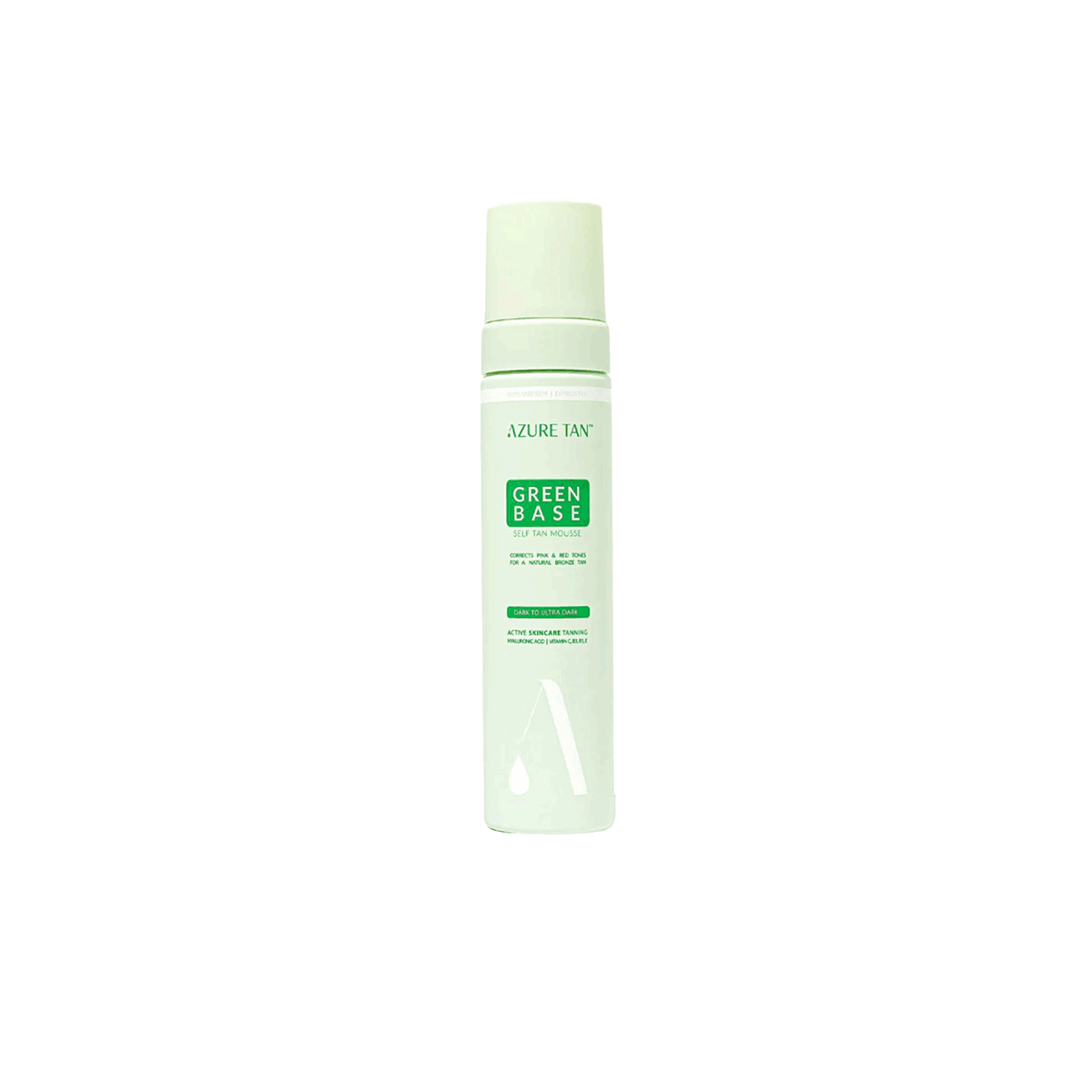 Azure Tan Green Base Self Tanning Mousse – Kleurcorrigerende zelfbruiner voor een egale, goudbruine teint.