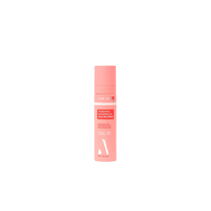 Verfris je huid met de Azure Tan Watermelon Face Tan Spritz (100ml). Een hydraterende gezichtsspray met zelfbruiner voor een streeploze, natuurlijke glow. Shop nu!