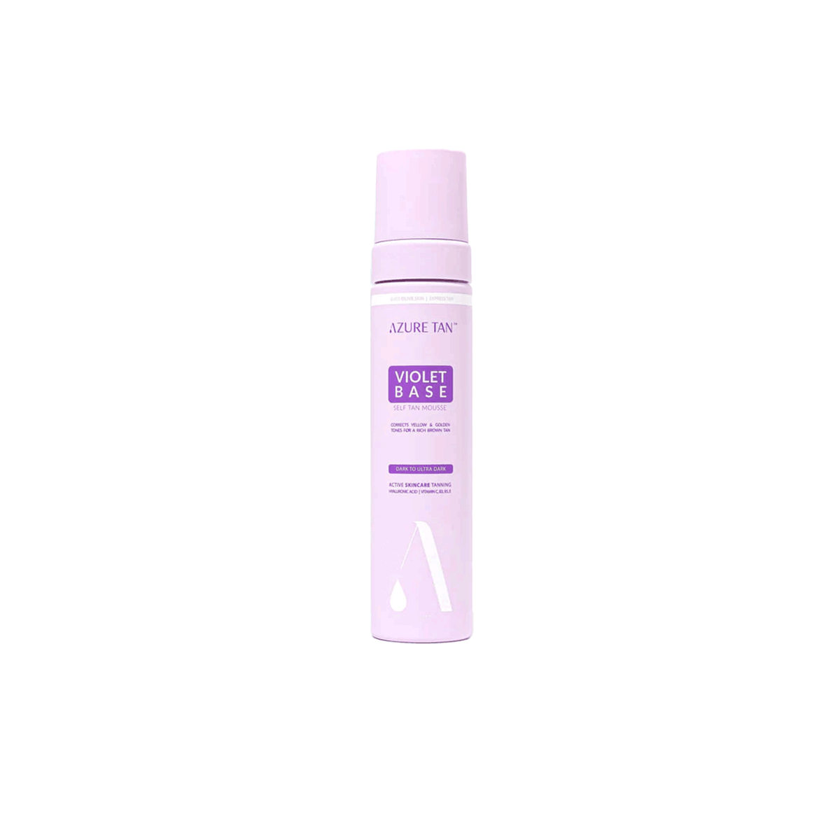 Azure Tan Violet Base Self Tanning Mousse – Kleurcorrigerende zelfbruiner voor een diepe bronzen teint zonder gele ondertoon.